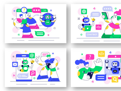 10 AI Chatbot Service Illustration