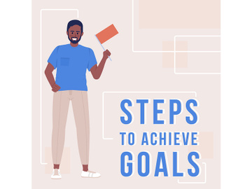 Steps to achieve goals card template preview picture