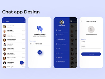 Chat app ui design preview picture