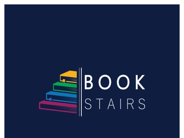 book stairs logo, or library for bookstores, book companies, publishers, encyclopedias, libraries, education, digital books, vectors preview picture