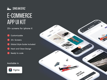 SNEAKERZ Ecommerce mobile app ui kit IOS preview picture