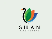 Swan Logo, Bird Animal Design, Duck Logo, Product Brand Label Vector