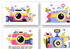 13 Photography Vector Illustration