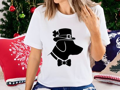 Stylish Dog Silhouette with Festive Hat