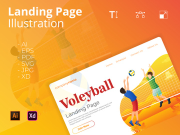 Volleyball - Landing Page Illustration preview picture
