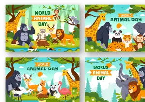 12 World Animal Day Illustration