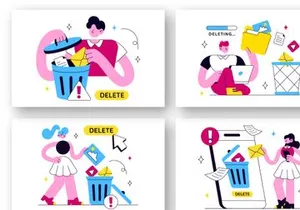 10 Delete File Vector Illustration