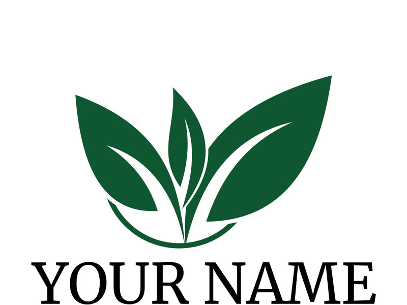 Green leaf logo design vector illustration