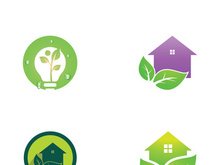 Natural green leaf logo.