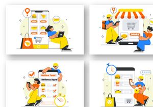 10 Online Food Delivery Apps Illustration