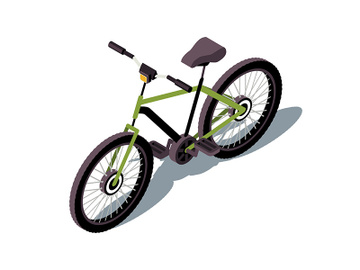 Bicycle isometric color vector illustration preview picture