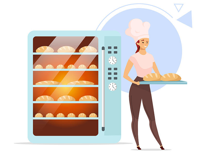 Bakery flat color vector illustration