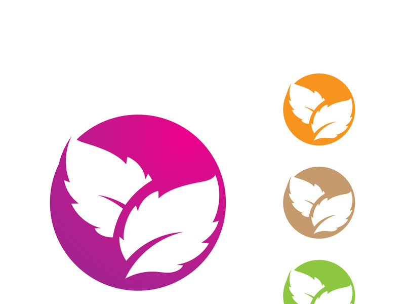 green Tree leaf  logo ecology nature element