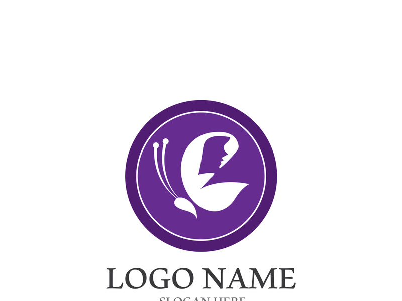 Fresh lavender flower logo vector flat design