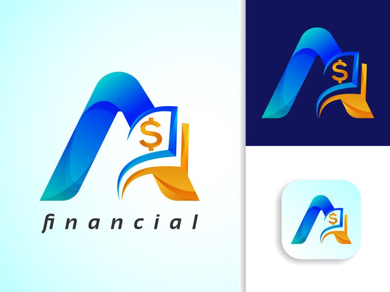 Accounting financial gradient logo, Financial Advisors logo design vector