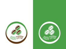Coffee bean icon vector illustration template