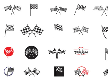 Race start logo icon set preview picture