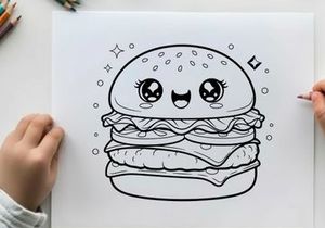 Cute burger character smiling vector illustration flat design