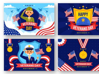 12 Happy Veterans Day Illustration