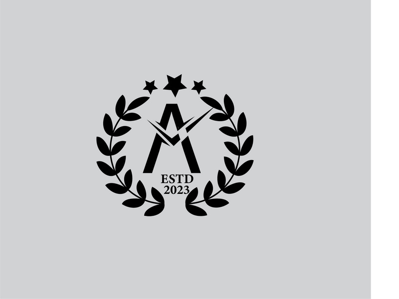 Laurel Wreath Letter A logo in Adobe illustrator