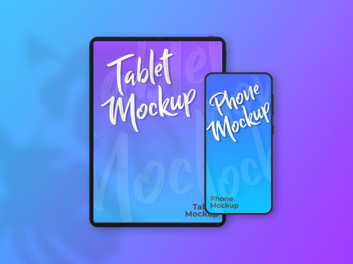 Editable digital device smartphone screen and tablet screen mockups