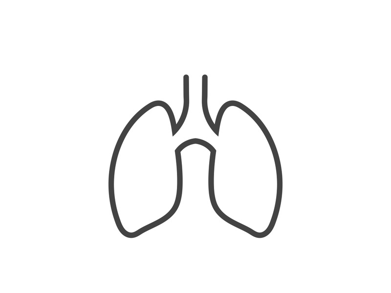 Lung icon logo for medical design