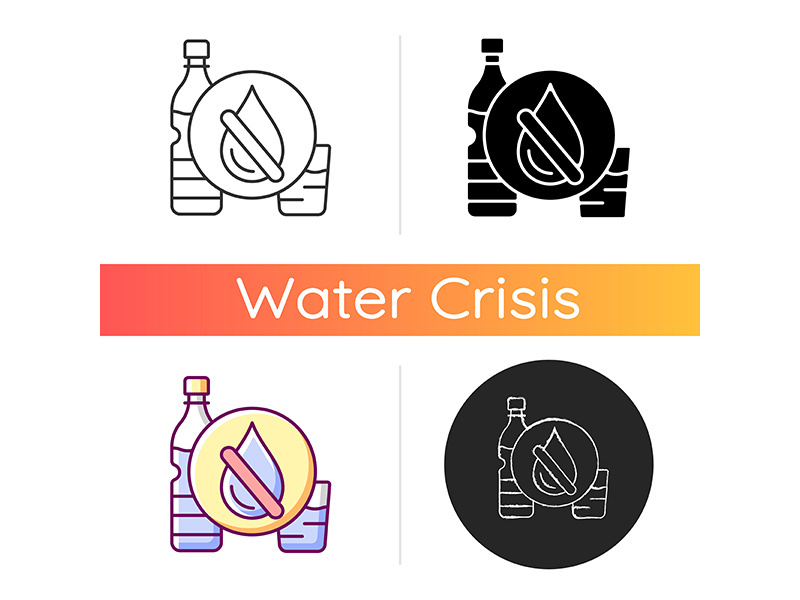 Drinking water shortage icon