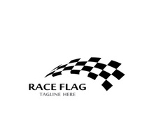 Creative and modern racing flag logo design.