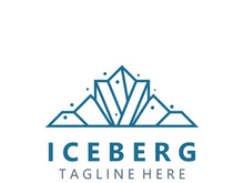 Iceberg Logo Design,simple ice mountain landscape Template vector Illustration