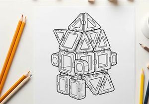 3D robot toy modular vector illustration scalable design