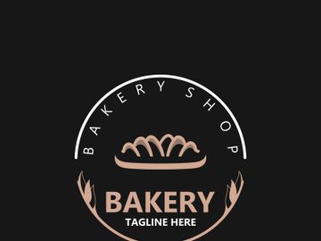 Bread Vintage style Logo Design Vector, label product Bake shop Homemade template preview picture