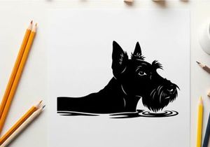Silhouette of a scottish terrier dog in profile view