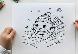 Cute snowman melting winter vector illustration flat design