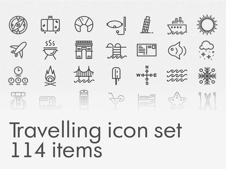 Free Travelling icon set [AI]