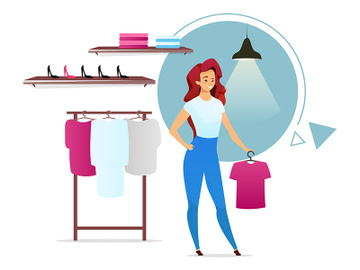 Saleswoman flat color vector illustration preview picture