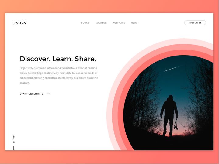 Landing Page Header - PSD, Sketch, XD