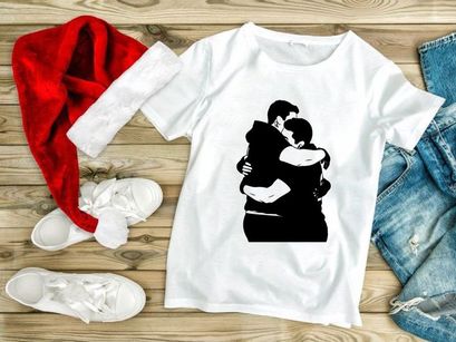 Tender moment of two people embracing each other