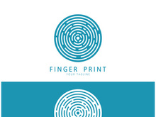 simple flat fingerprint logo,for security,identification,badge,emblem,business card,digital,vector