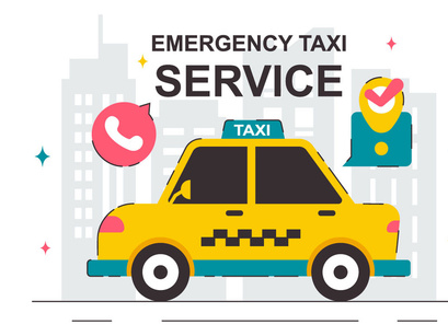 10 Emergency Taxi Service Illustration