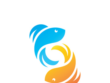 Fish logo template icon vector design preview picture