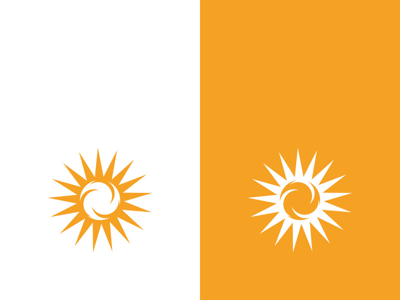 Creative sun concept logo illustration design template