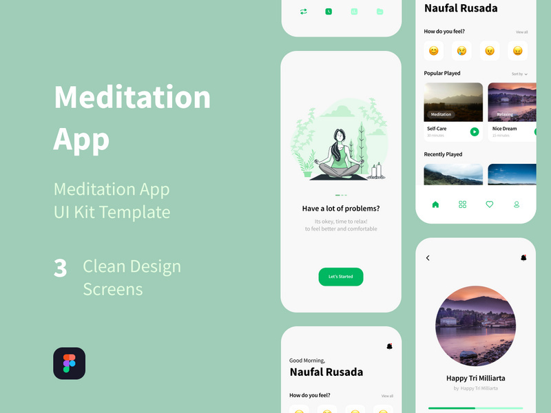Meditation UI Kit Template