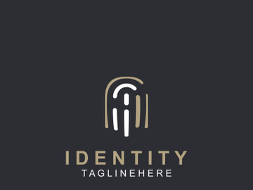 Fingerprint technology Logo Security system element symbol biometric template preview picture