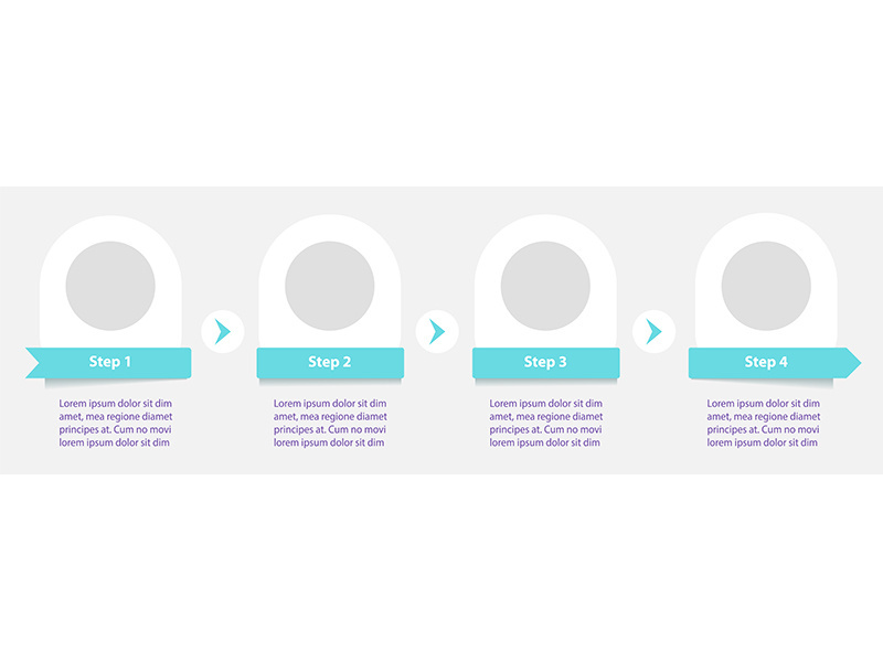 Simple modern flowchart with headers vector infographic template