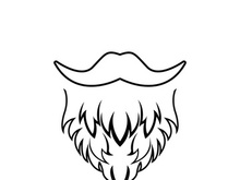 Beard icon logo and mustache vector illustration design symbol
