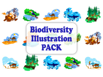 Biodiversity illustration bundle preview picture