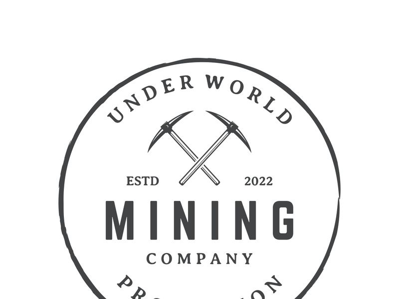 Pickaxe vintage design in retro style,concept for business,label,industrial or mining tool.