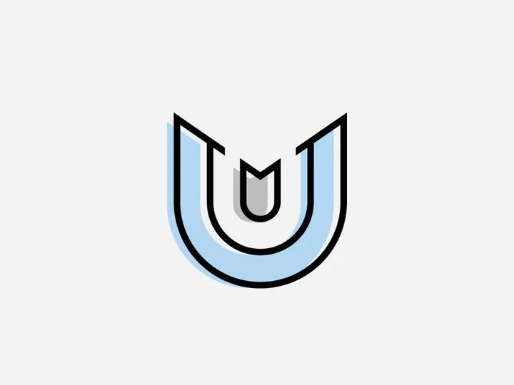 U letter logo alphabet design icon for company