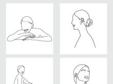Beauty Woman Line Art, Wall Decoration