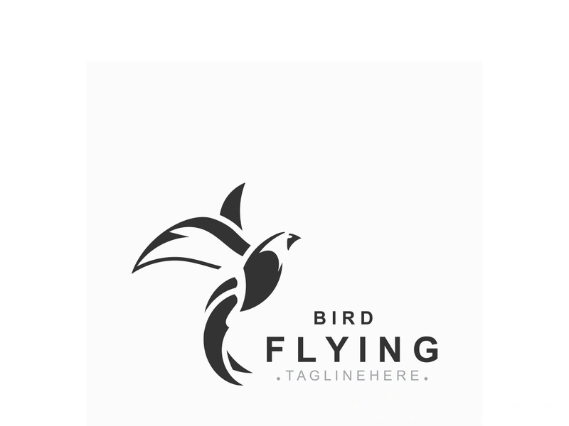 Flying Bird modern logo design isolated white background template